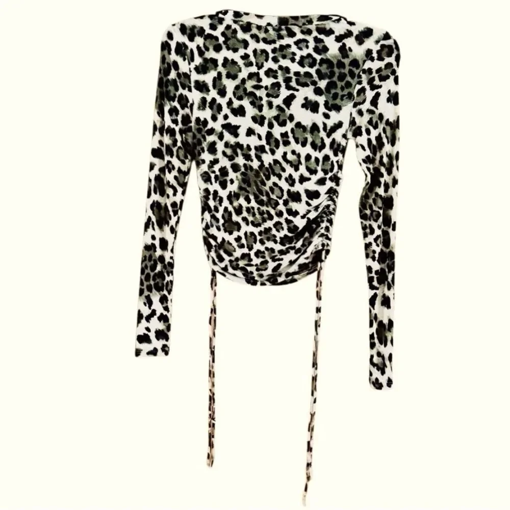 Fashion Nova Black and Green Ruched Crop Top Size XS - Picture 3 of 5